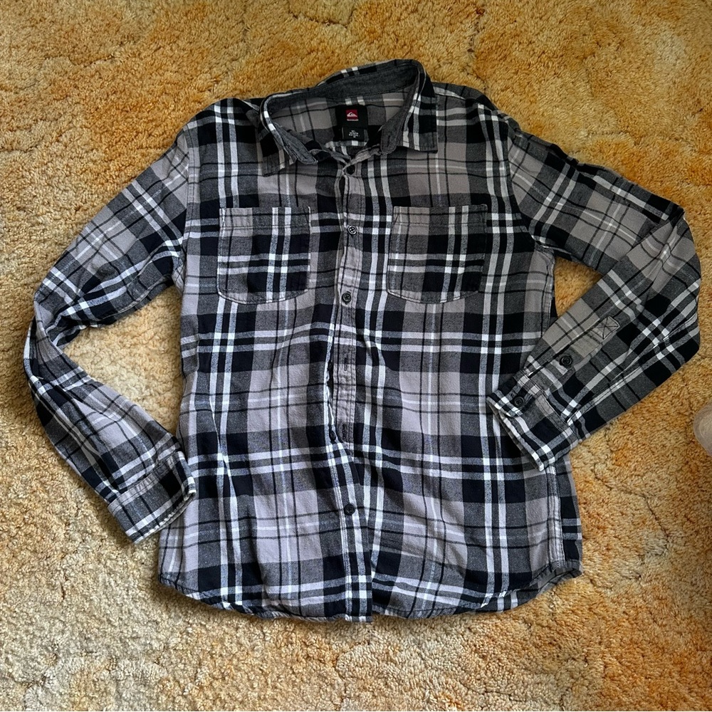 Quicksilver long sleeve plaid shirt